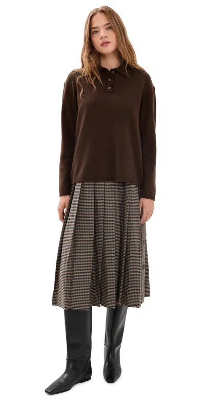 Sea Julia Plaid Combo Sweater Dress Set Multi In Brown