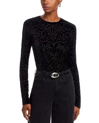 Sea Julie Burnout Velvet Top In Black