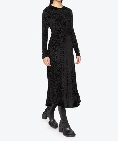 Sea Julie Burnout Velvet Top In Black In Multi