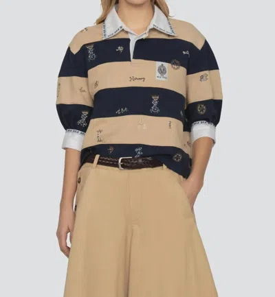 Sea Juliet Embroidered Rugby Top In Multi