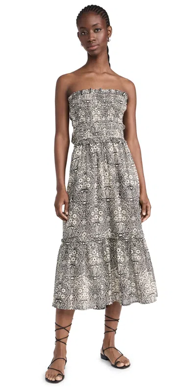 Sea Katrine Smocked Cover Up Dress Black | ModeSens