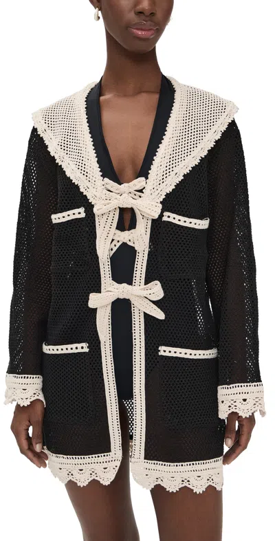Sea Kendall Crochet Cover Up Multi In Black