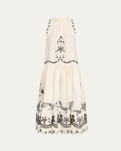 Sea Kingsley Embroidered Drop-waist Tank Dress In Cream