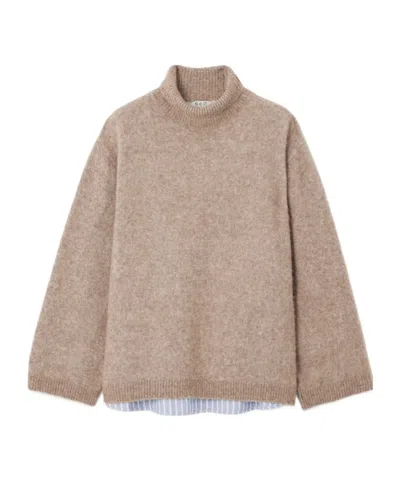 Sea Knitted Turtleneck Sweater In Brown