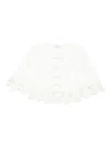 Sea Lace-trimmed Buttoned Blouse In White