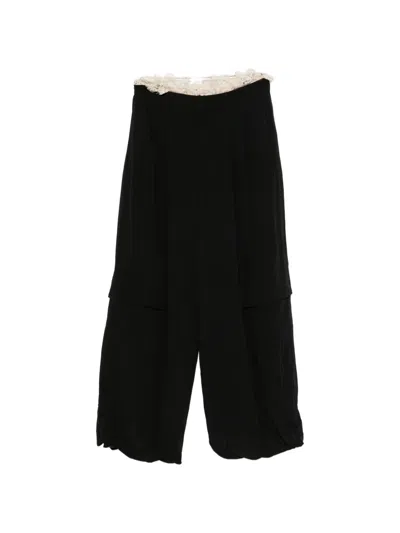 Sea Lace-trimmed Trousers In Black