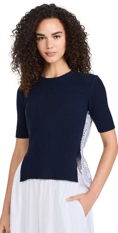 Sea Lanie Embroidery Top Navy
