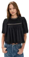 Sea Larissa Embroidery Top Black