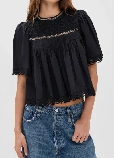 Sea Larissa Embroidery Top In Black