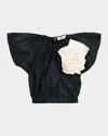 Sea Laurie Solid Flutter Sleeve Top Black In Black