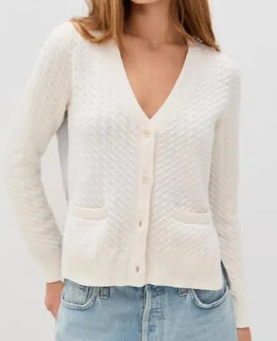 Sea Lavinia Striped Long Sleeve Cardigan In Cream In White