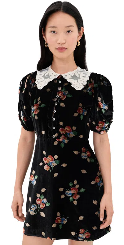 Sea Leda Velvet Mini Dress Black