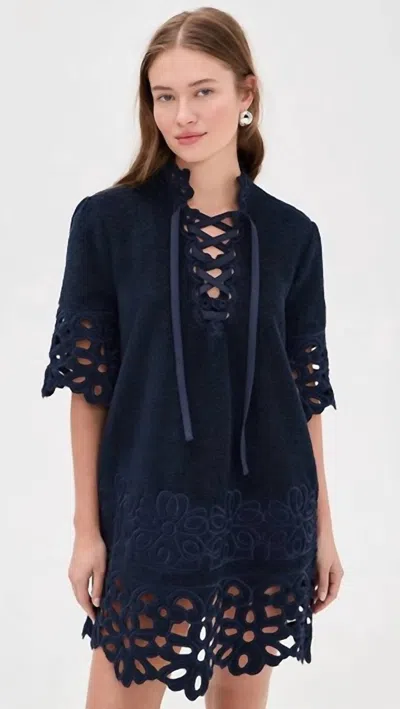 Sea Leila Coverup Mini Dress In Navy In Blue