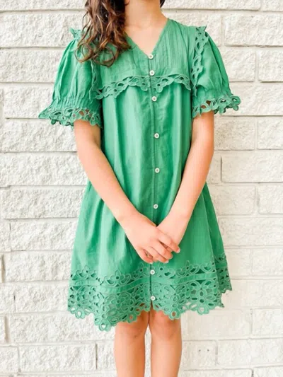 Sea Kids' Leila Eyelet Dress In Green
