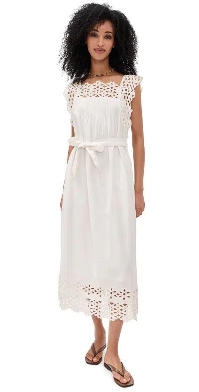 Sea Leila Eyelet Midi Dress White