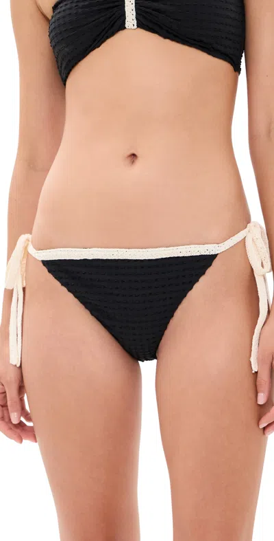 Sea Lenora Color-blocked Bikini Bottoms In Black