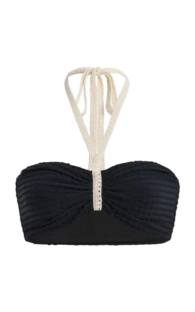 Sea Lenora Color-blocked Bikini Top In Black