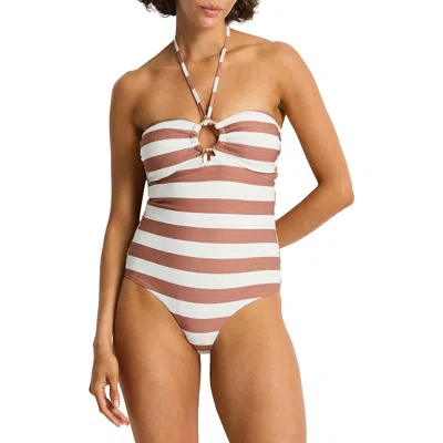 Sea Level Armour Ring One-piece Swimsuit In Brown