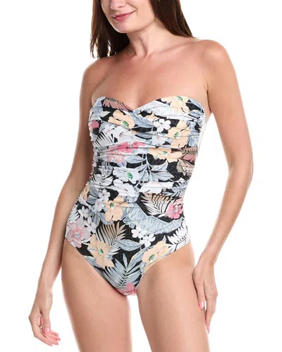 Sea Level Australia Calypso Twist Bandeau One-piece In Gray