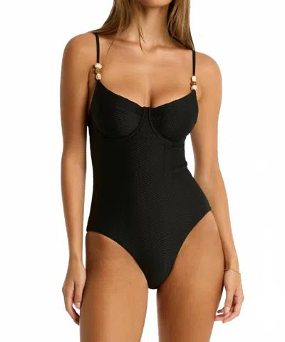 Sea Level Australia Caracus Balconette One Piece Swimsuit In Black