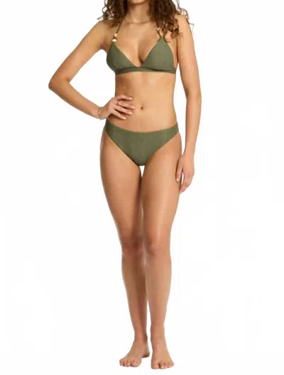 Sea Level Australia Caracus Regular Cheeky Bikini Pant In Khaki In Green