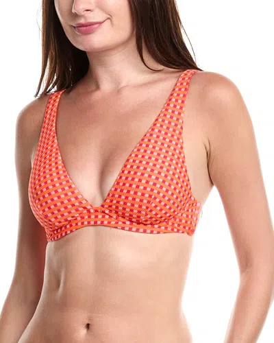 Sea Level Australia Checkmate Longline Underwire Bikini Top In Red