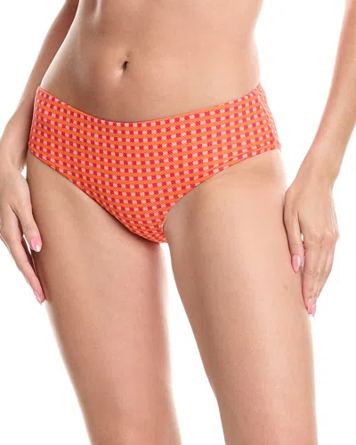 Sea Level Australia Checkmate Mid Bikini Bottom In Orange