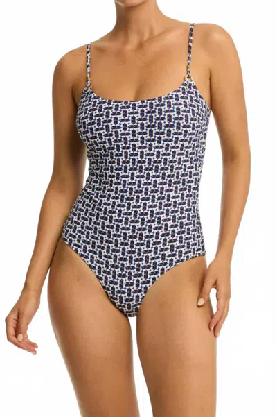 Sea Level Australia Coast Scoop Neck One Piece Swimsuit In Cobalt In Multi