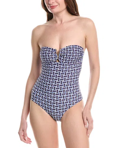 Sea Level Australia Coast V Bar Bandeau One-piece In Blue