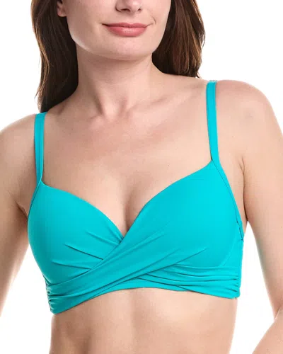 Sea Level Australia Cross Front Push-up Bikini Top In Metallic