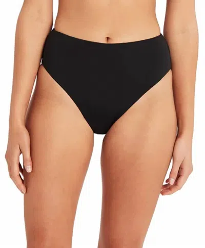 Sea Level Australia Eco Essentials Retro High Waist Bikini Pant In Black