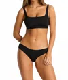 Sea Level Australia Eco Essentials Square Neck Bikini Bra In Black In Black