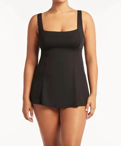 Sea Level Australia Eco Essentials Swim Dress In Black