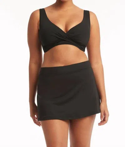 Sea Level Australia Eco Essentials Swim Skirt In Black