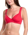 Sea Level Australia Essentials C/d Cup Underwire Bra Bikini Top In Red