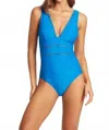 Sea Level Australia Honeycomb Spliced One Piece Swimsuit In Capri In Black