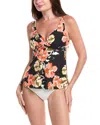 Sea Level Australia Juniper Cross Front Swing Singlet Top In Black