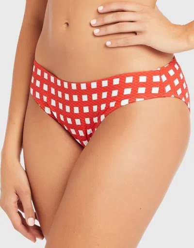 Sea Level Australia Le Damier Regular Bikini Pant In Orange In Red