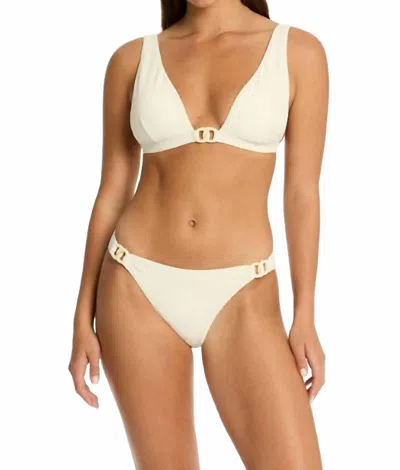Sea Level Australia Nautique Chain Link Longline Tri Bikini Top In Coconut In Black