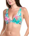Sea Level Australia Pacifico Longline Underwire Bra Bikini Top In Blue