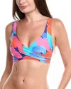 Sea Level Australia Paintball Cross Front Multifit Bikini Top In Multi