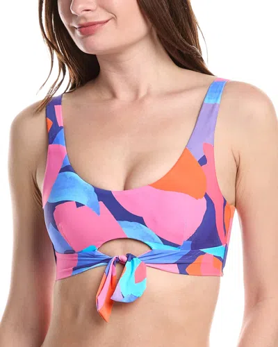 Sea Level Australia Paintball Tie Front Crop Top In Multi