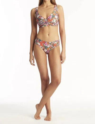 Sea Level Australia Parkland Mid Bikini Pant In Khaki In Multi
