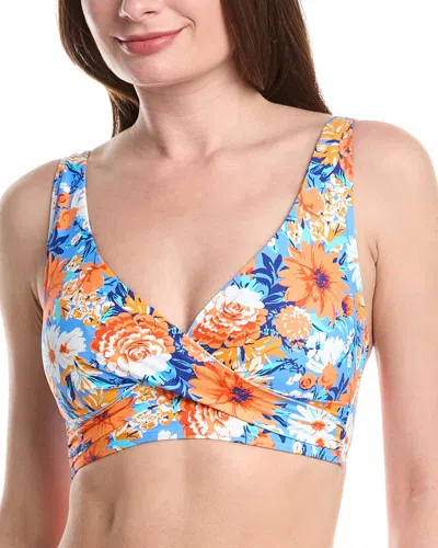 Sea Level Australia Rio Cross Front Multifit Bra Top In Blue
