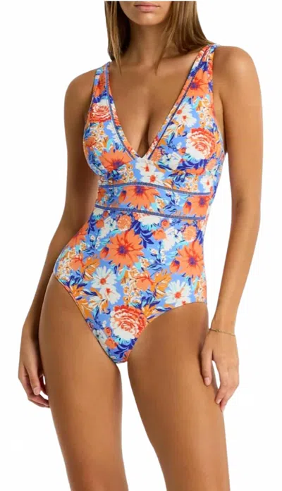 Sea Level Australia Rio Spliced One Piece Swimsuit In Iris In Blue