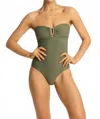 Sea Level Australia Spinnaker U Bar Bandeau One Piece Swimsuit In Khaki In Green