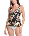 Sea Level Australia Sundown Cross Front Swing Singlet Top In Black