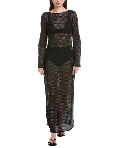 Sea Level Australia Surf Mesh Cover-up Long Dress In Black