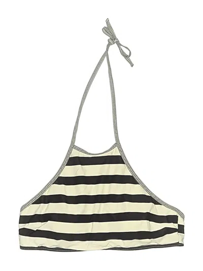 Pre-owned Sea Level Australia Swimsuit Top Ivory Stripes Pattern Swimwear