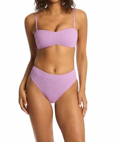 Sea Level Australia Women's Interlace Retro High Waist Bikini Bottom In Lavender In Purple